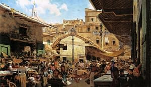 Telemaco Signorini, View of Mercato Vecchio (Old Market) facing the Jewish ghetto of Florence, 1882