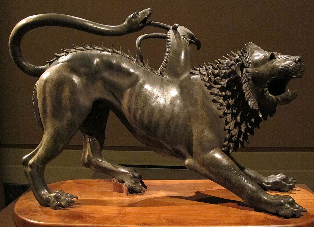 Statue of Arezzo's Chimera (V cent. BCE) found in 1533 and revered by the Medici family.