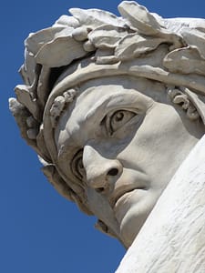 Dante's statue at Santa Croce square