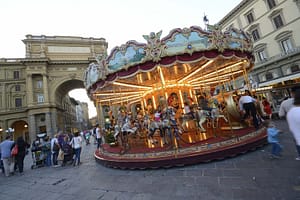 Repubblica square and its merry-go-round