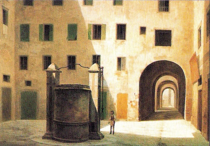 View of the main square of the Jewish ghetto of Florence, by Fabio Borbottoni (1820-1902).